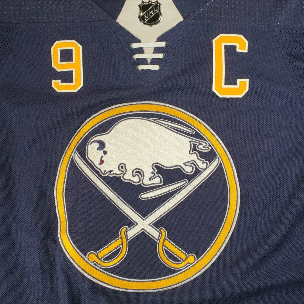 Adidas Buffalo Sabres Hockey Jersey Mens 56 Blue Jack Eichel 9 Captain Climalite